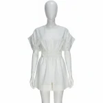 تنخور مانکن سرهمی سفید شلوارکی تابستونی