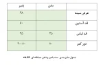 جدول سایزبندی ست بامبر و دامن